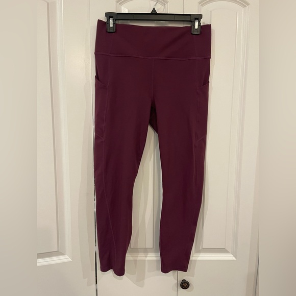 Fabletics Burgundy Oasis PureLuxe High-Waisted 7/8 Legging Sz Medium - Picture 3 of 7